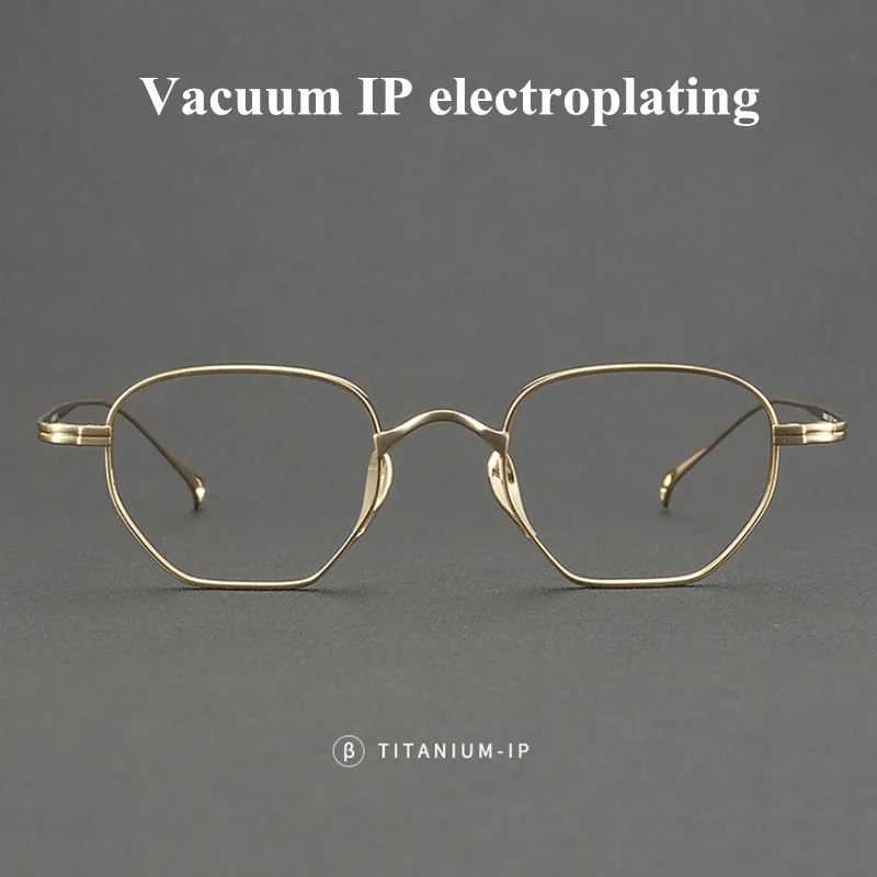 ROGBAE オーバルメガネフレーム男性レトロデザイナーチタン眼鏡 KMN-9919 ヴィンテージ高級ブランドファッション眼鏡女性眼鏡