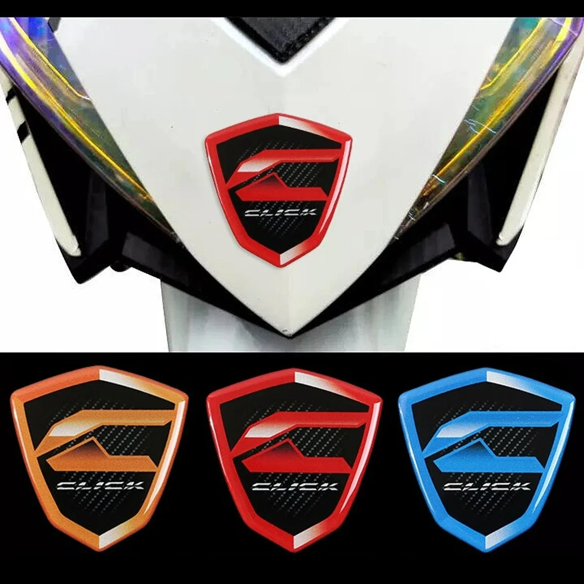3D Epoxy Resin Gel Motorcycle Scooter Stickers Moto CLICK Emblem Badge Body Accessories Decals for Click 125i 125 150 150i 160