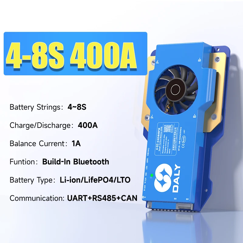 DalyBMS LiFePo4 4S 12V 8S 24S 16S 48V 60A 100A 150A 200A 250A 3.2V BMS BT CAN für Heimenergiespeicher Golfwagen Wohnmobile Schiffe