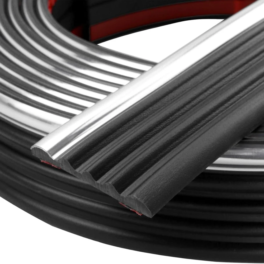 Universal Auto Side Skirt Molding Trim Self Adhesive Anti-Collision Strip Car Body Anti-Scratch Protector Guard Decorative Strip