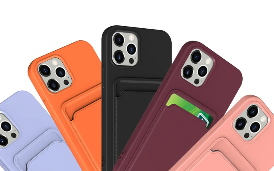 Handy hülle für iPhone 16 Pro Max Hülle iPhone 12 Mini TPU gefrostete weiche Schutzhülle iPhone 14 Karten tasche 15 plus – Detail 2