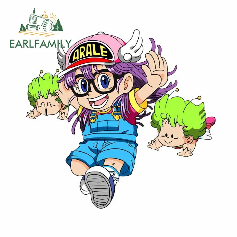 EARLFAMILY 13cm X 12.8cm For Arale Cute Car Stickers Fine Graphics Snowboard Camper Tuning Decal Suitcase Anime JDM Assessoires