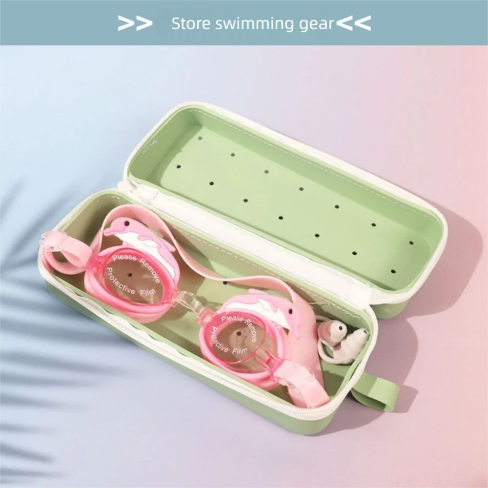 حافظة نظارات سيليكون ذات سعة كبيرة، فتحة تصريف قابلة للتنفس، حقيبة نظارات محمولة بسحاب للإغلاق، منظم نظارات مقاومة للماء #4