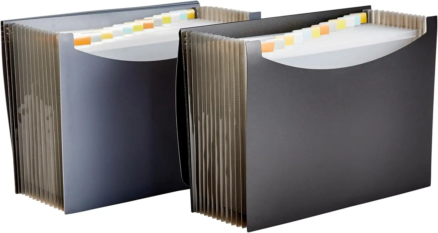 

Expanding File Folder 13 Pockets Letter Size Waterproof Tear Resistant Document Organizer with Flap Closure for Home Office, 2