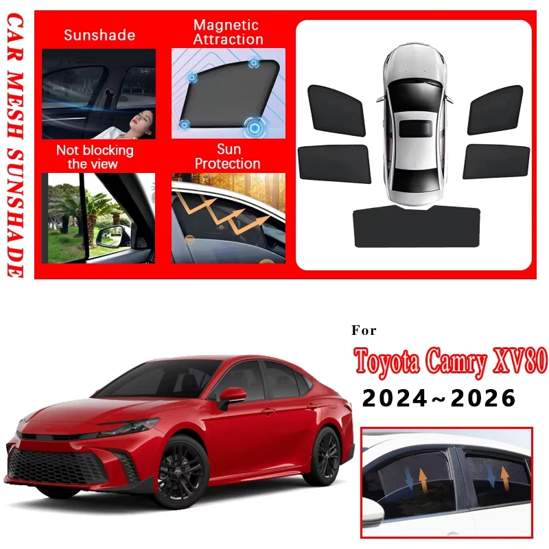 

Для Toyota Camry XV80: Аксессуары 2024, 2025, 2026 – Магнитные солнцезащитные шторки на окна, сетчатые защитные накладки