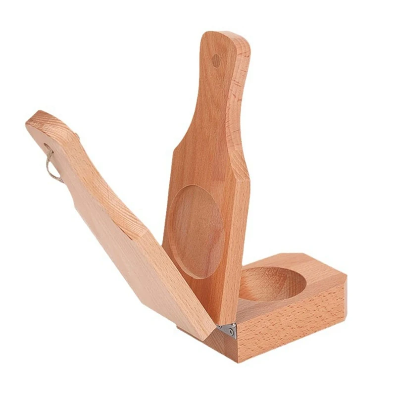 

Wooden Tostonera Plantain Press With Handle,2 In 1 Wood Reusable Plantain Press Smasher,Portable Plantain Press