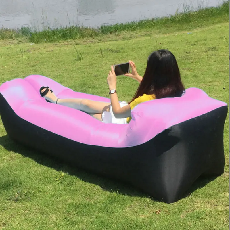 230*70cm Inflatable Sofa Cushion Camping Air Tent Bed Sleeping Bag Lazy Beach Air Mattress Folding Lounger Chair Garden Outdoor