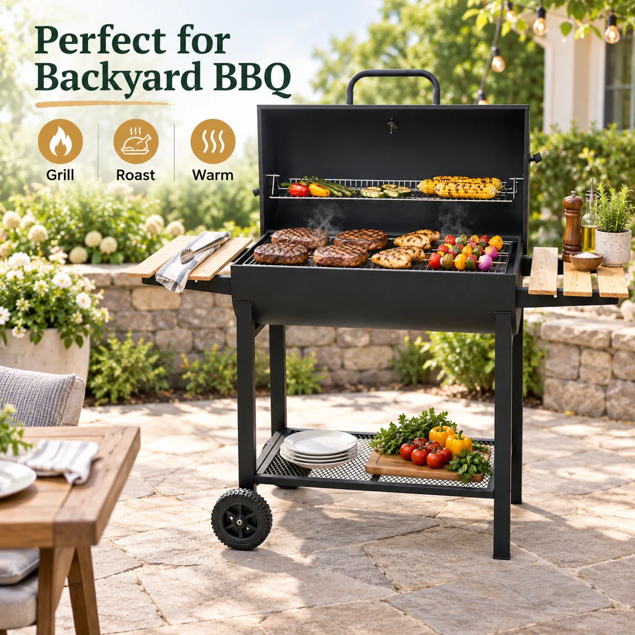 Double-sided wooden board larg - Outdoor Camping Oven recension och pris