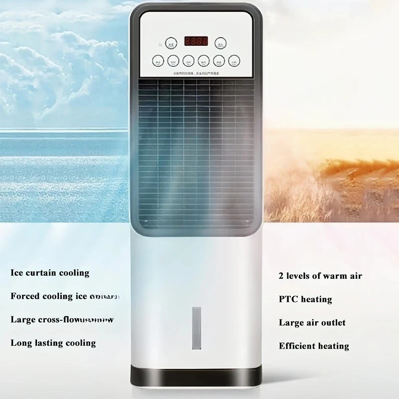 Water-Cooled Air Conditioner Fan Vertical Portable Electric Fan Household Mobile Cooling and Dual-use Heating Fan