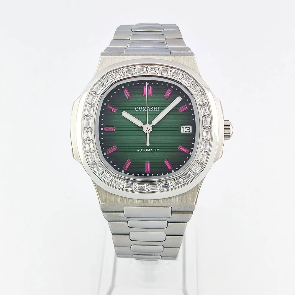 43 ミリメートル高級メンズ腕時計 NH35 自動機械式ムーブメントサファイアガラスステンレス鋼ストラップビジネスメンズカスタム腕時計