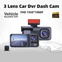 Dash Cam Motion Detection Black Box Camera for Car Dashcam Front and Rear 170 Degree Wide Angle Dvr 3 Cameras 2.0 Inch 1080p