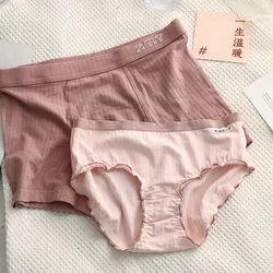 Couple Underwear Cute Low Waist Panties Sexy Underwear Breathable Comfortable Men Boxer Briefs Boyfriend Girlfriend Underpants