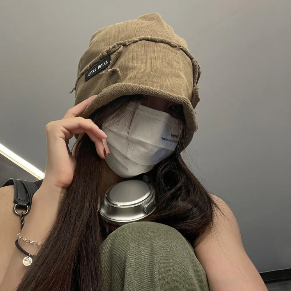 قبعة قطنية سميكة للرجال والنساء ، بونيه مقاوم للبرد ، بلون واحد ، قبعة مرنة ، غسلها ، الموضة