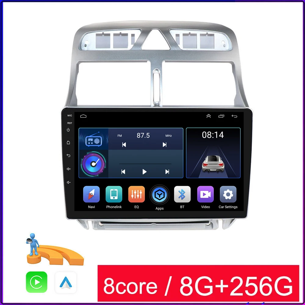 

9"INCH Android 13.0 2 Din Car Radio Multimedia Video Player For Peugeot 307 2002-2012 2013 Video Navigation GPS 4G+WiFi DSP