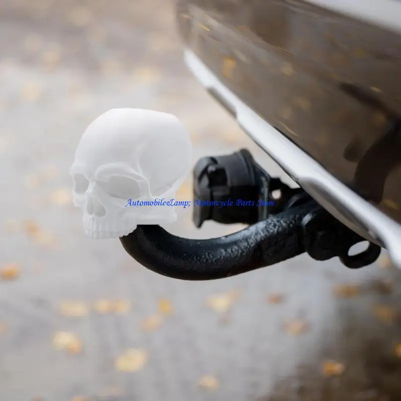 H7BD Trailer Ball Head Cover Skull Shaped Hitch Protector Soft Rubber Dustproof for 50mm Hitch Balls