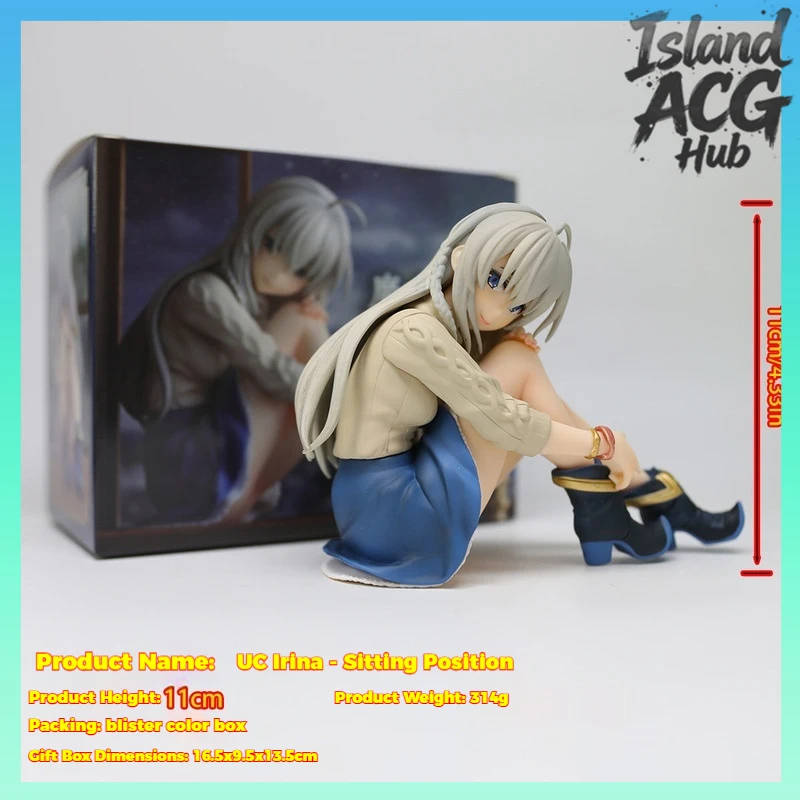 

New 11cm Gray Witch Elaina Sitting Pose PVC Figure Model Desktop Car Decoration Collectible Toy Gift