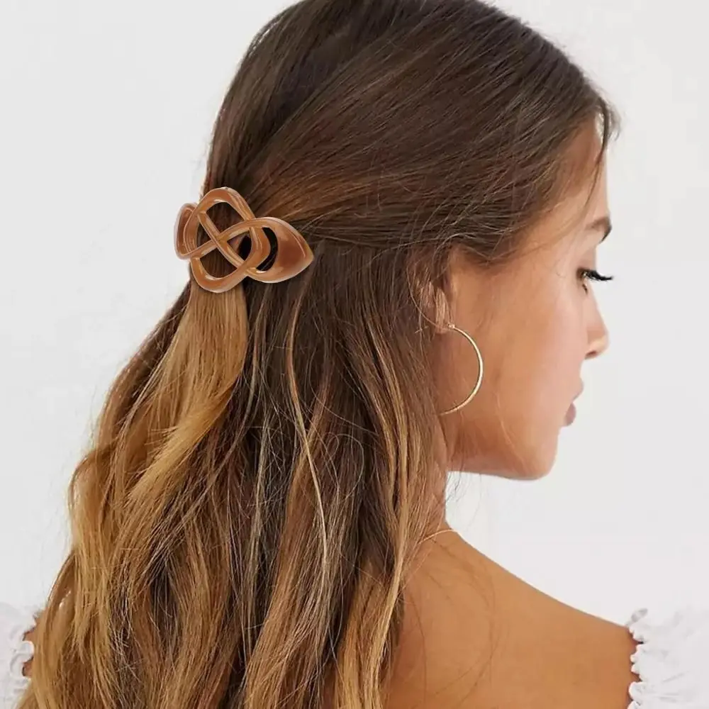 Fashion French Hair Barrettes Matte Finish Resin Hair Clips Chic Shape Design Pure Color Hair Accessories Women Girls
