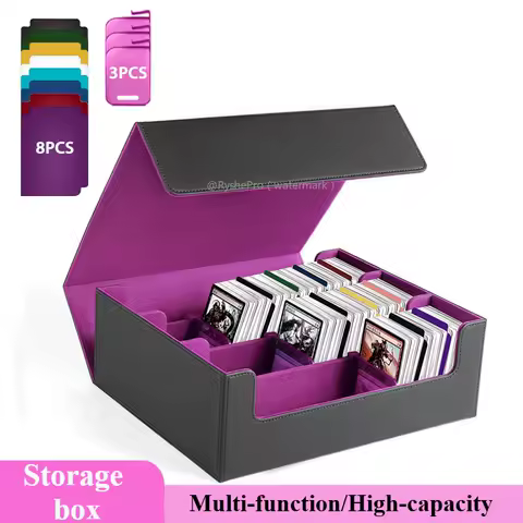 Card Deck Case for Trading Cards 1800+ Leather Magnetic Commander Storage Box Magic Card Protector for YuGiOh MTG Sport Cards