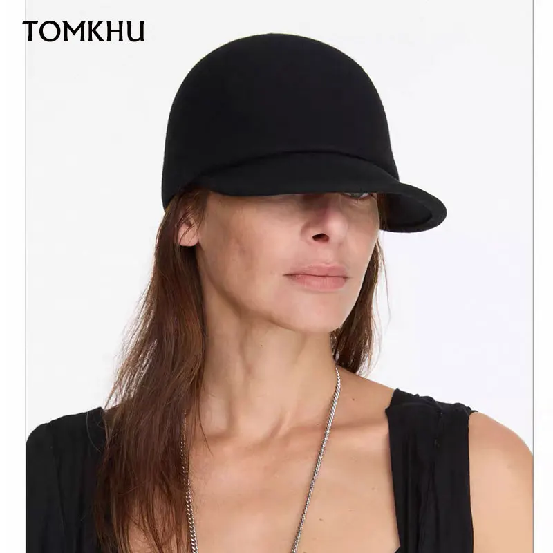 

Classic Europe America Wool Baseball Hat For Women Men Winter Keep Warm Equestrian Hat Lady Fashion Luxury Streetwear Felt Cap