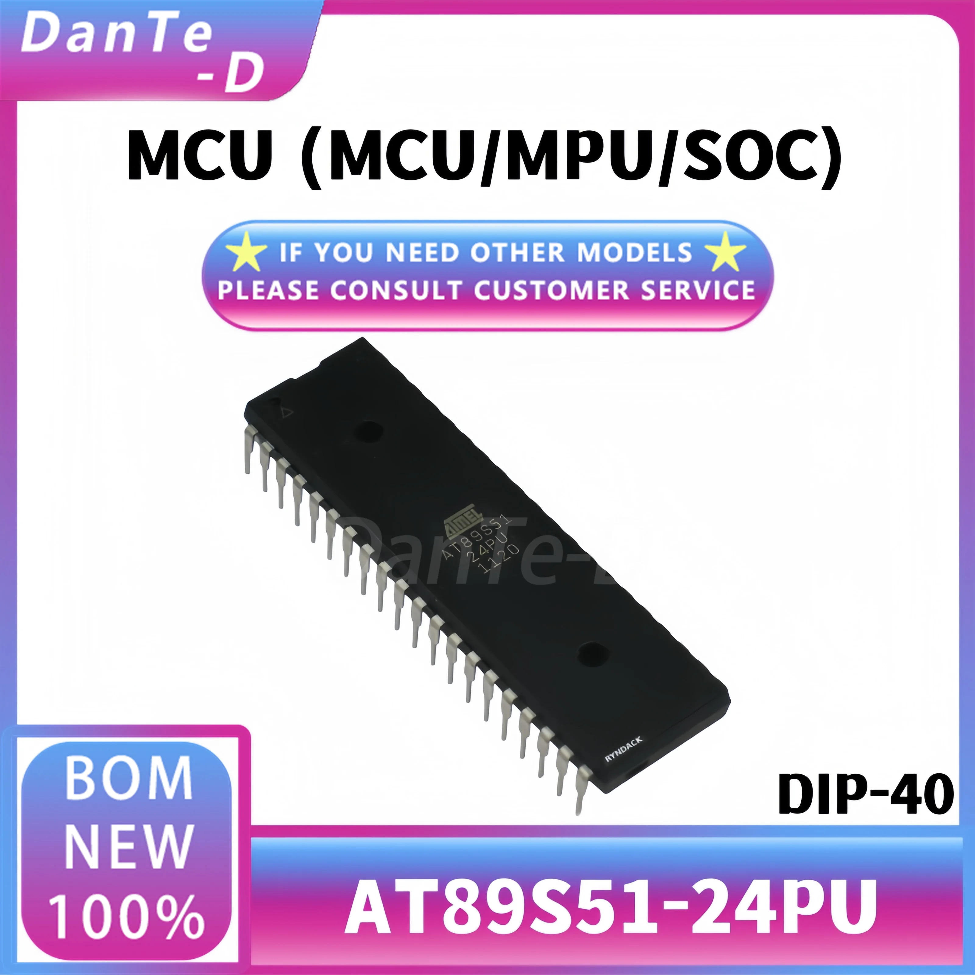 AT89S51-24PU AT89S52-24PU DIP-40 MCU controller chip IC original authentic