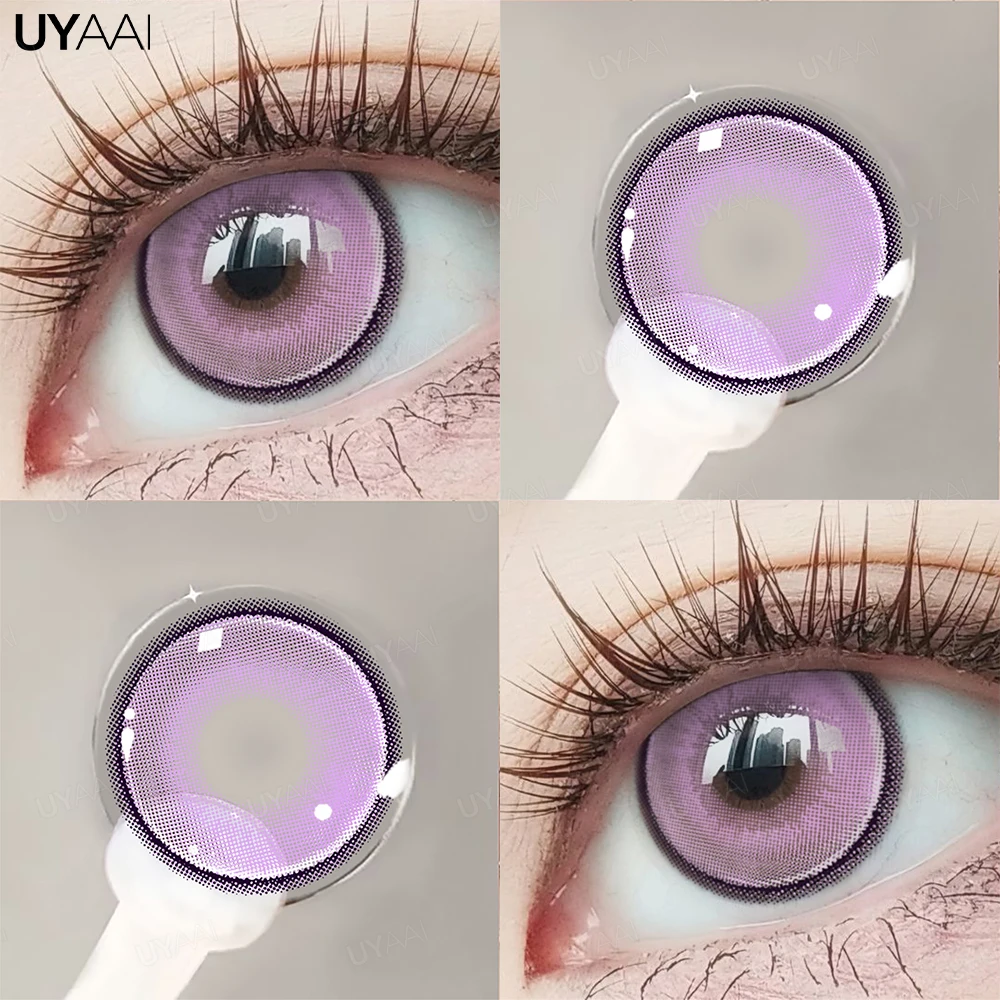 Цветные контактные линзы UYAAI для глаз Красота учеников цветные линзы в Корейском стиле синие линзы фиолетовые цветные линзы большие линзы для глаз