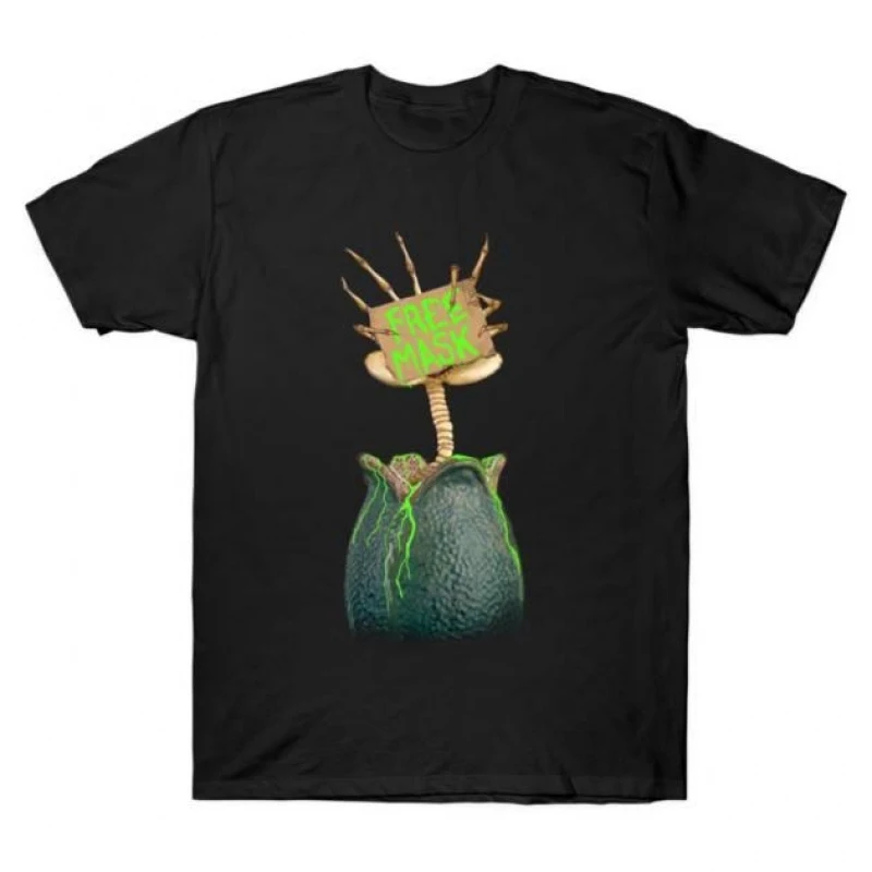 Face Hugger Free Mask 0412 Retro Sci-Fi Alien Gift T-Shirt Weyland LV-426 Horror movie Xenomorph Graphic clothes All size tops