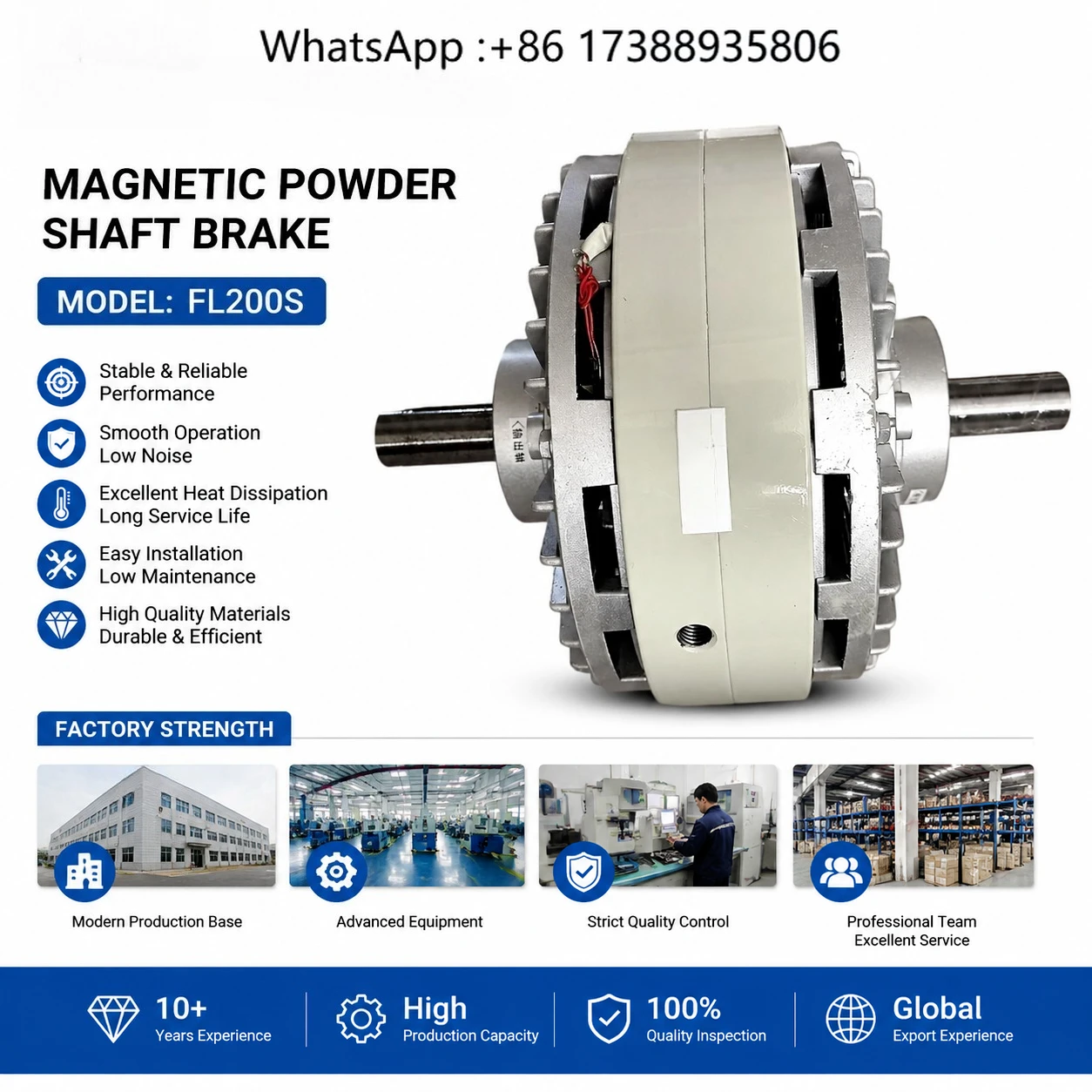 Double Shaft 400N.m Magnetic Powder Clutch for Printing Machine or Slitting Machine Spare Part DC 24V Efficient Low Inertia