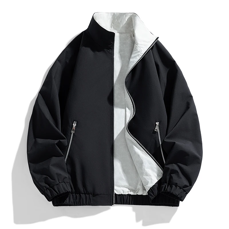 

New Fashion Casual Zipper Jacket for Men Outdoor Stand Collar Windproof Male Clothing Spring Autumn High Quality Men Overcoat