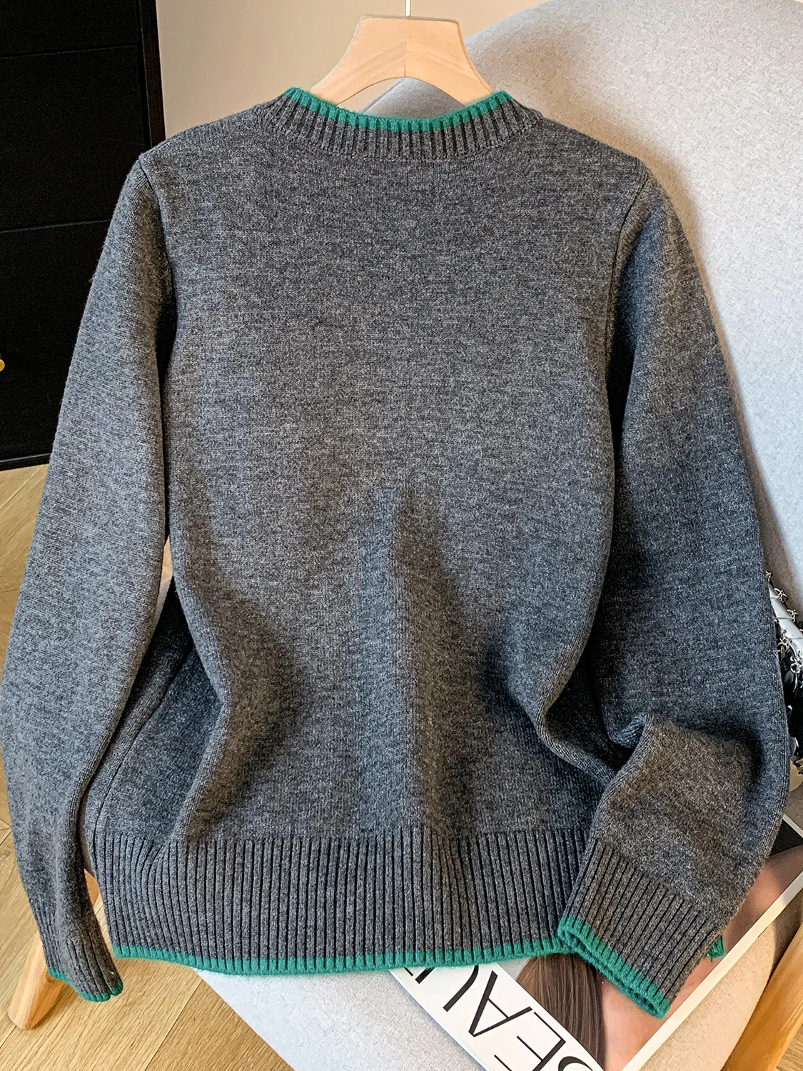 เสื้อสเวตเตอร์ถักสไตล์เกาหลีสำหรับผู้หญิง ฤดูใบไม้ร่วง ฤดูหนาว ทรงหลวม ช่วยให้ดูผอม อบอุ่น ผ้าฝ้าย 70% อื่นๆ 30% ติดกระดุม ลำลอง สวมทับเสื้อ