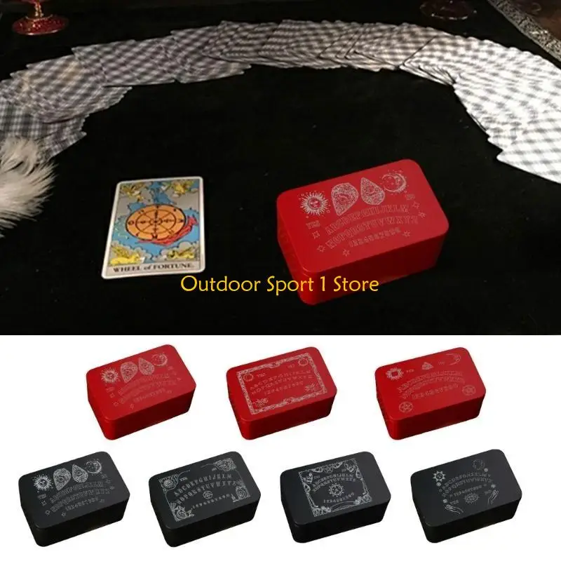

A0KA Легкие карты Tarots Cards Box ящик для хранения железных карт карты портативные карты контейнер астрологии безделушки