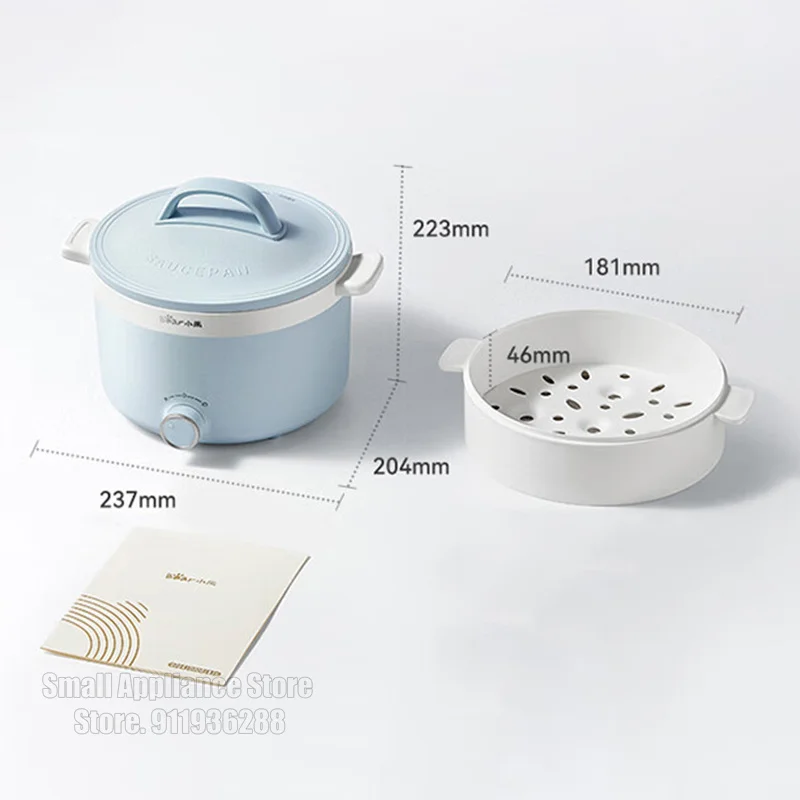 Bear Multi Cookers Electric Rice Cooker Non-stick Pan Heating Pan Electric Cooking Pot Machine Steamed Eggs Pan Soup Pot 1.7L