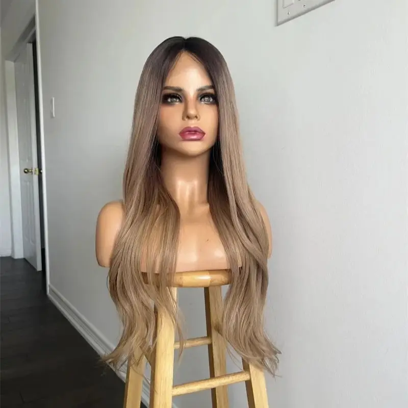 

13x4 HD Transparent Lace Frontal Wigs For Black Women Glueless Ombre Ash Blonde Loose Wave Lace Front Human Hair Wig Pre Plucked