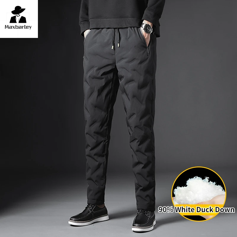 

Brand Down Pants Men's Winter Casual Thickened 90% White Duck Down Warm Pants Men's Clothing Snowboard Cold-proof Cotton Pants