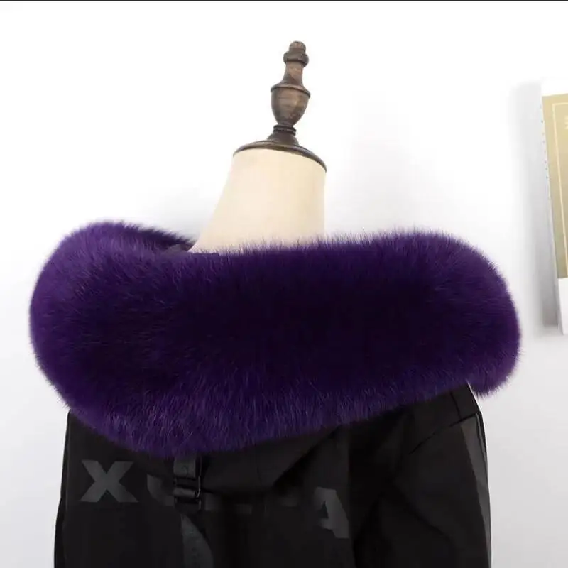 

Natural Raccoon Fur Collar For Women Winter Jackets Hood Fur Decor Luxury Warm Scarves Accessories Wraps