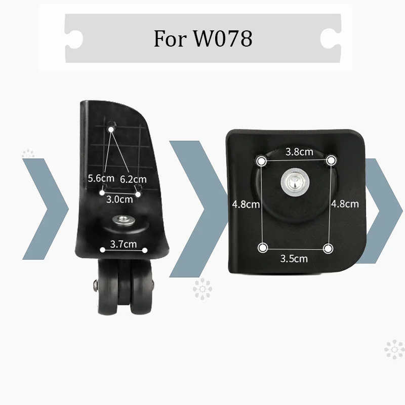 

For W078 Heavy-Duty Luggage Replacement Wheel - Durable Material with Metal Bearings Universal 360-Degree Swivel Wheel