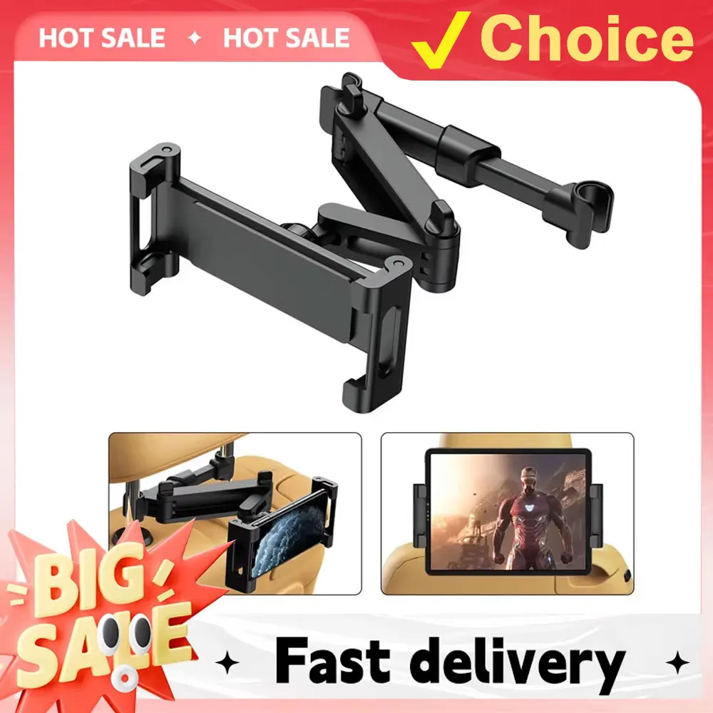 

Универсальный 4-11-дюймовый телескопический автомобильный держатель для задней подушки, держатель для телефона, автомобильная подставка для планшета, сиденье, задний подголовник, монтажный кронштейн для планшета и т. д.