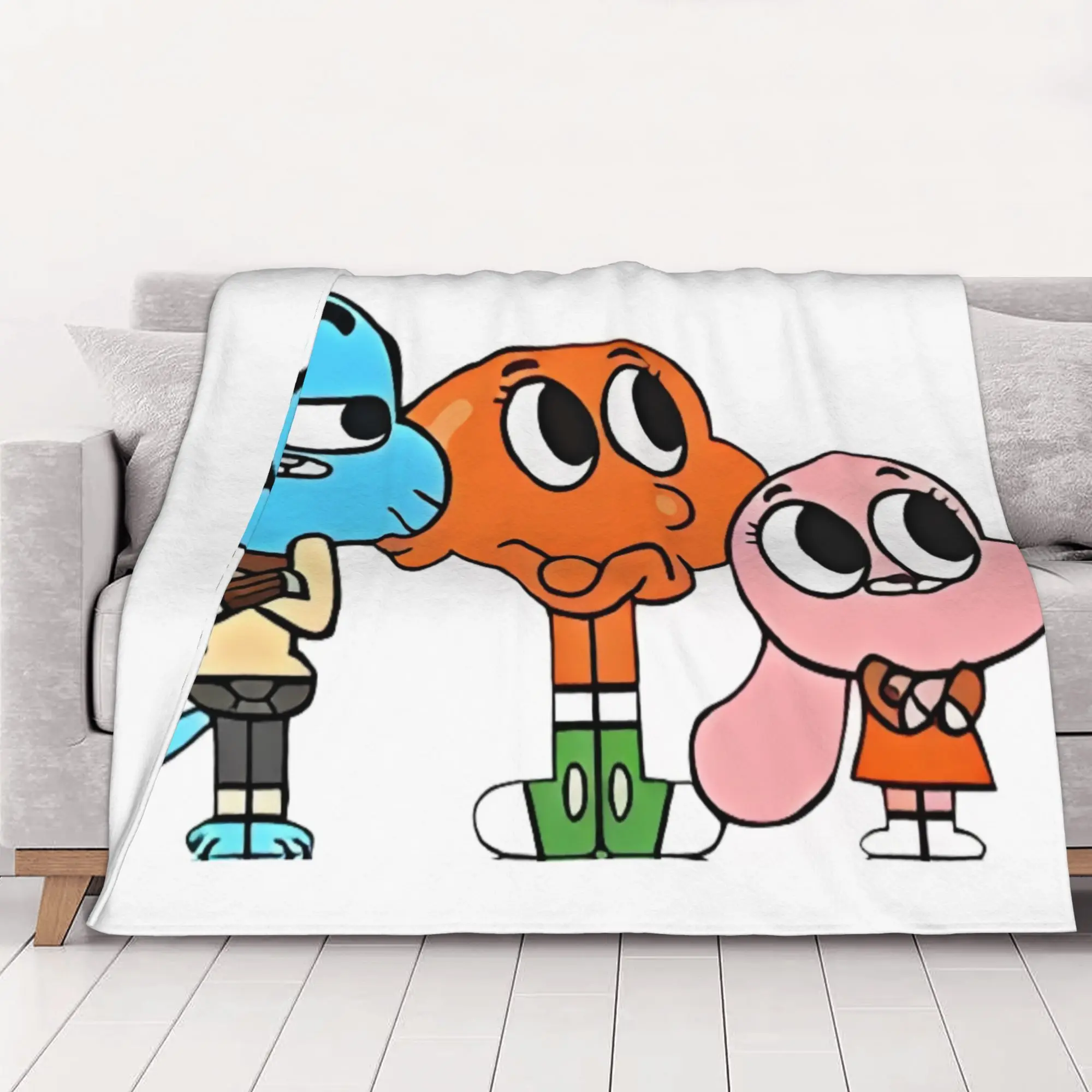 1PC home Cutecore Cartoon Movie tThe Amazing World of Gumball Blanket Super Cosy Plush Home Living Room Sofa halloween