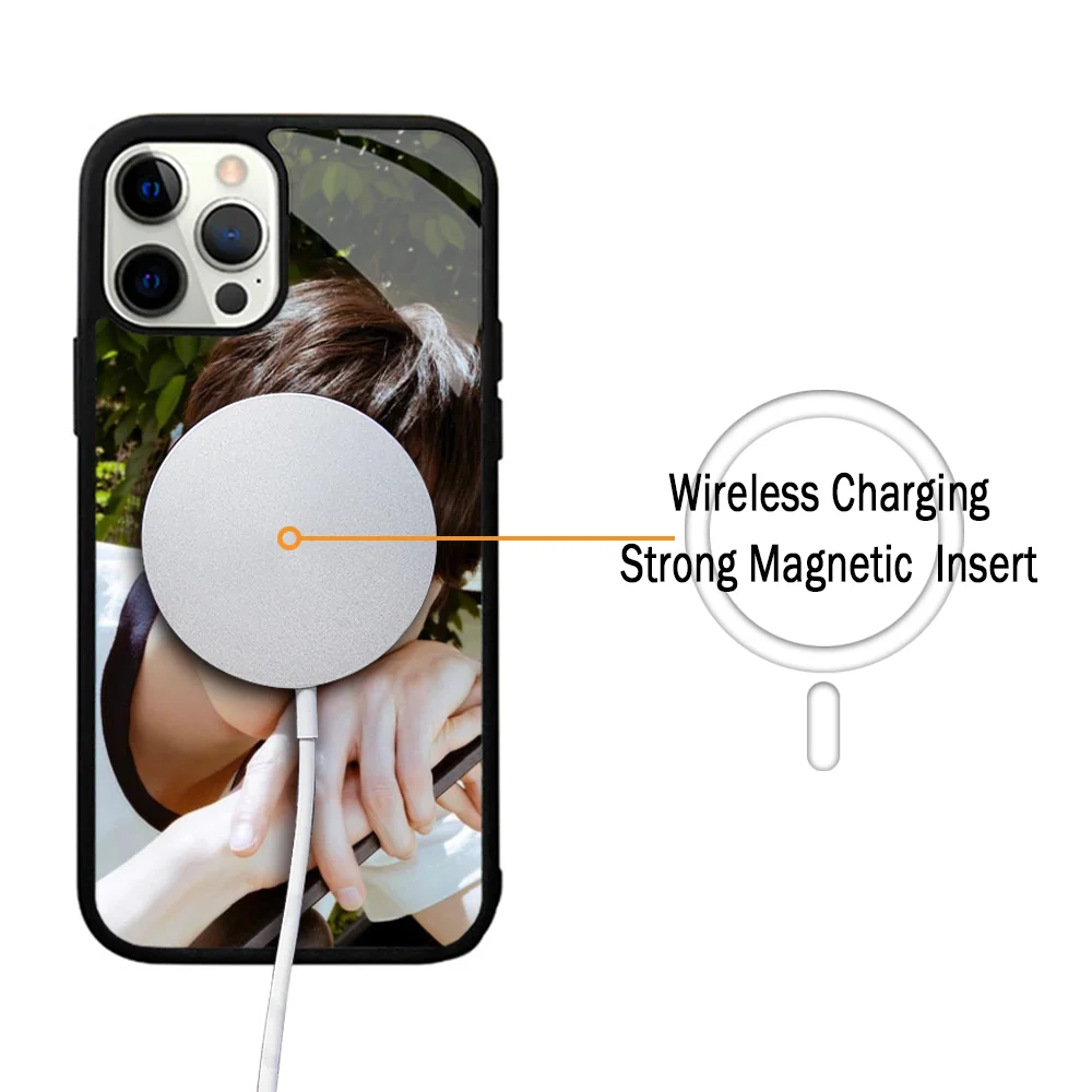 B- Byeon Woo-seok Phone Case For IPhone 11 12 13 14 15 Plus Pro Max Mirror Acrylic Cover For Magsafe Wireless Charging