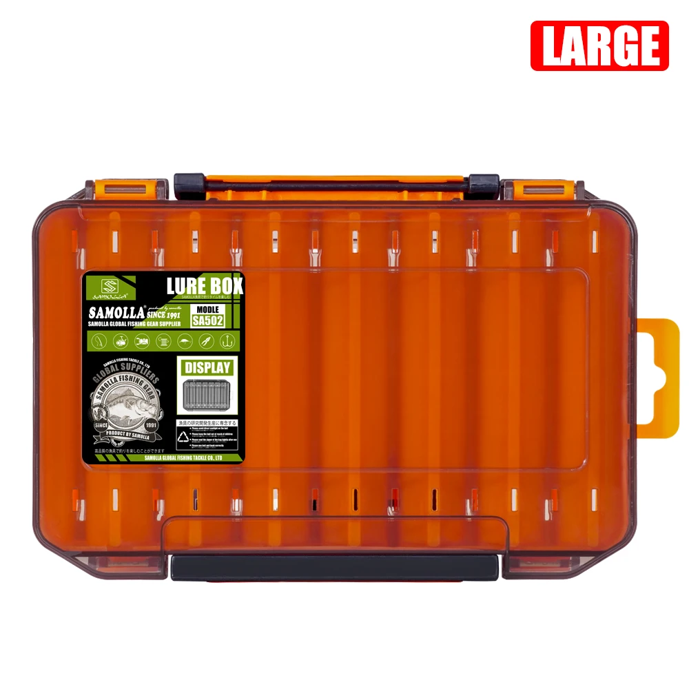 SAMOLLA Doppelseitige kompakte Tackle Box – Streamline Fishing mit langlebigem, vielseitigem Organizer für Köder, Haken und Köder