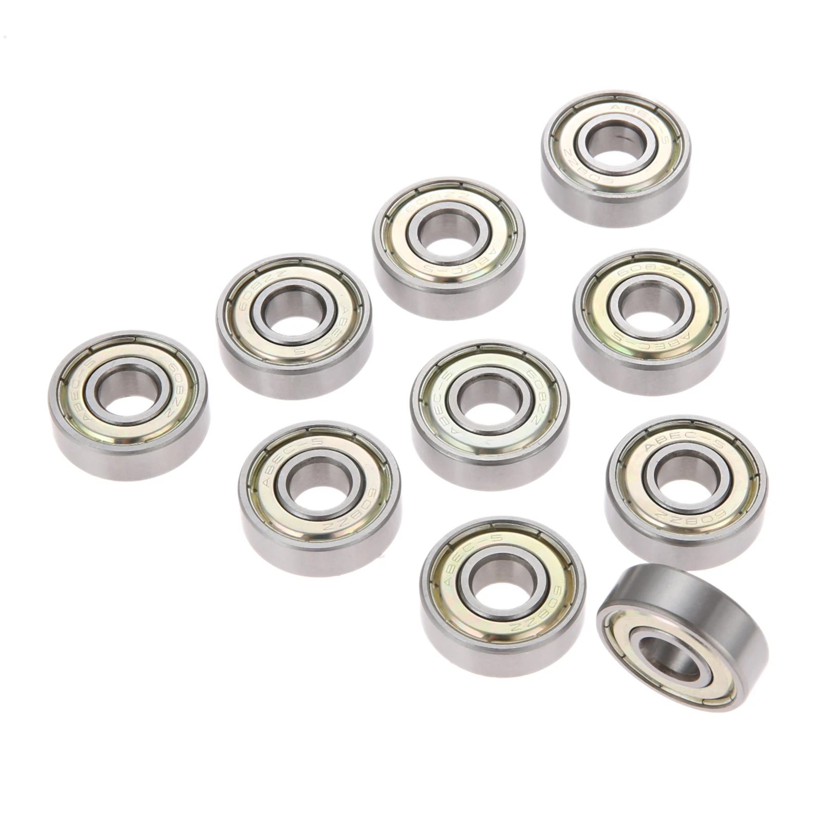 20Pcs 8mm Inner Dia Bearing Steel Skating Deep Groove Ball Wheel Bearings Roller Skates Skateboards Inline Skating Parts ABEC-5