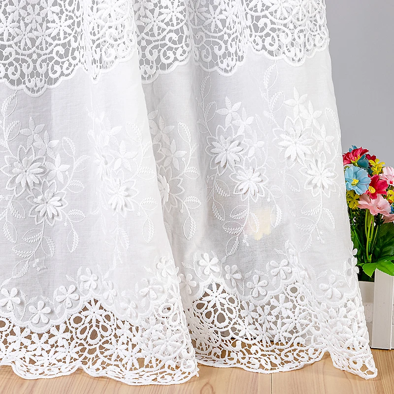 Pure Cotton Hollow Milk-Silk 3D Embroidery Lace Fabric Width 130CM DIY Dress Clothing Home Textile Skirt Tablecloth Accessories