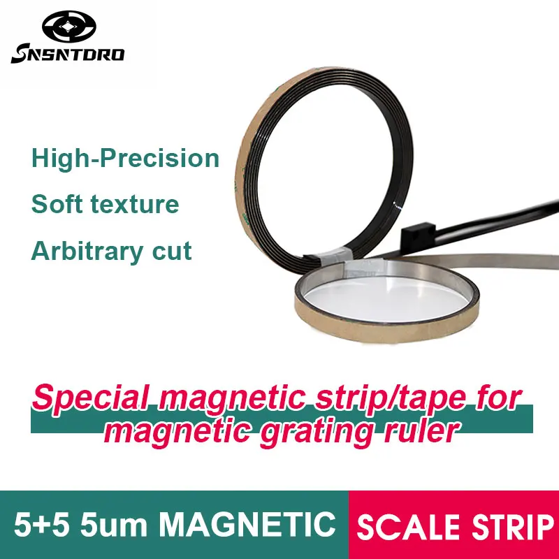 5+5 5um Magnetic Scale Strip/Tape Pole Pitch, Anti-Pollution Ability, Fit for Magnetic Sensor Lathe Woodworking Stone Machine