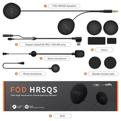 Fodsports HRSQS-auriculares con micrófono, solo para FX8 Pro FX8 AIR, casco de motocicleta, intercomunicador Bluetooth, Conector de 3,5mm