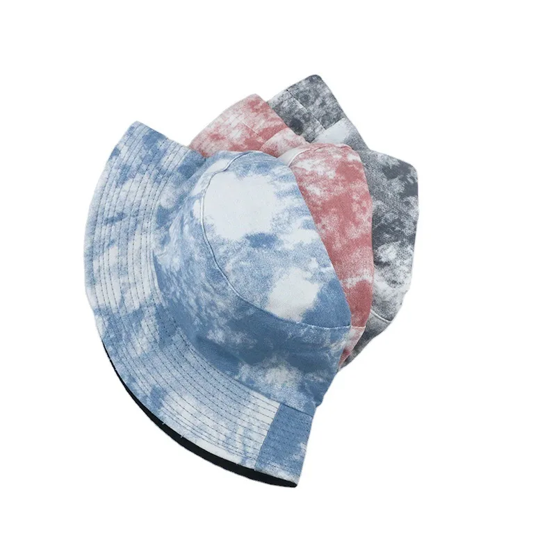 Bocca Tie Dye Bucket Hat Reversible Fisherman Panama Hats Men Women Foldable Double Sides Hip Hop Summer Outdoor Fishion Cap