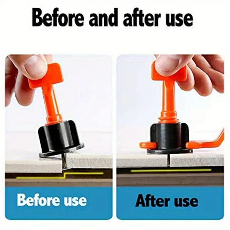 نظام تسوية البلاط القابل لإعادة الاستخدام مع مفتاح ربط بلاستيكي واحد، أداة مشابك أرضية جدارية قابلة للاستبدال، مرونة قابلة للتعديل حسب الرغبة #4