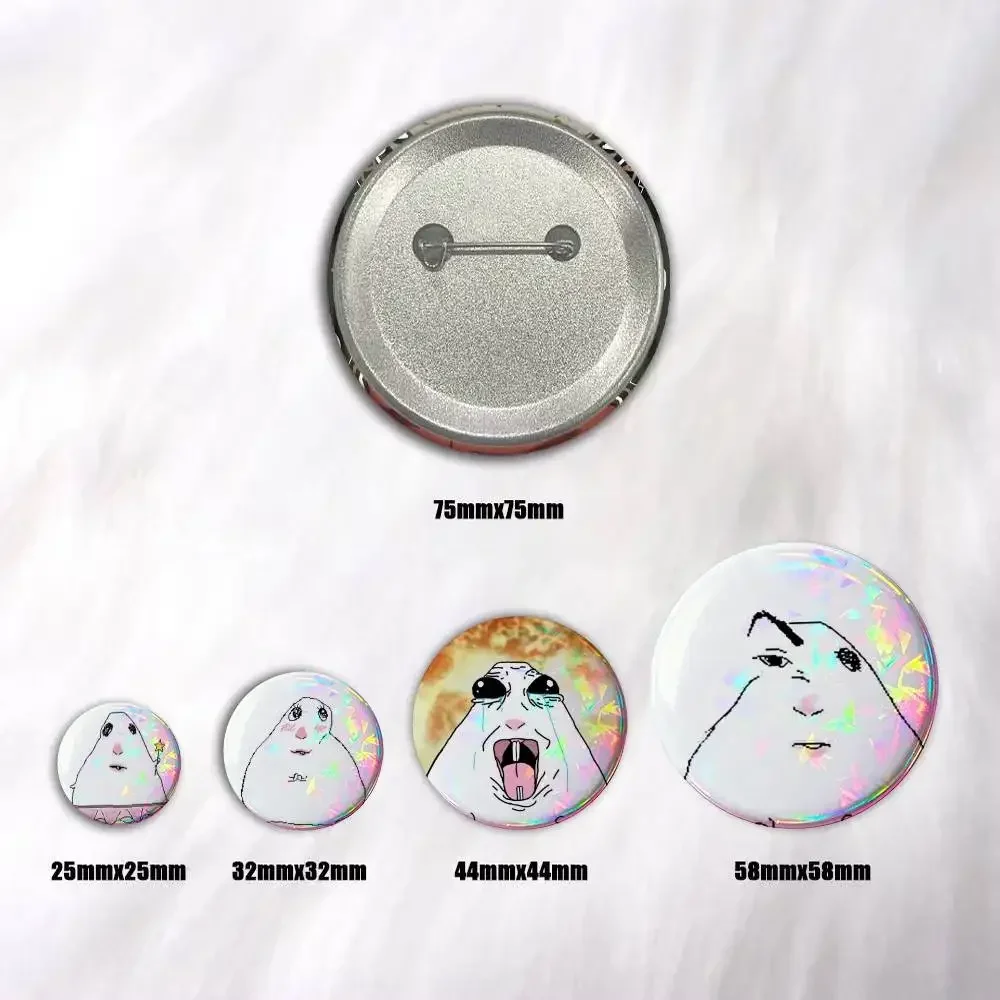 Creative Funny Hamster Meme Enamel Pins Cute Cartoon Animal Badges Handmade Round Brooch for Clothes Backpack Accessories