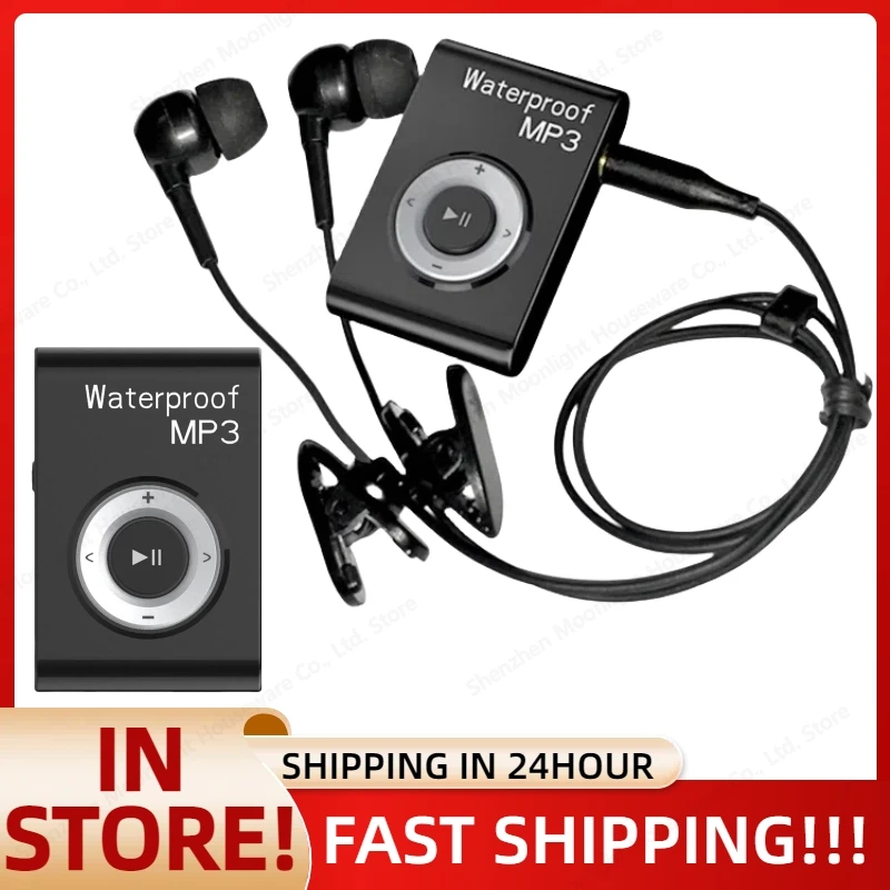 

Portable Mini MP3 Player IPX8 Waterproof HiFi Stereo Music MP3 Walkman Rechargeable Polymer Battery for Swimming Running Riding