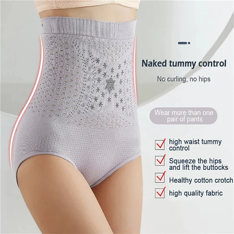 Unique Fiber Restoration Shaper Brief Women Tummy Control Shapewear Hollow Out Fat Burning Slimming High Waist Underwear Panties