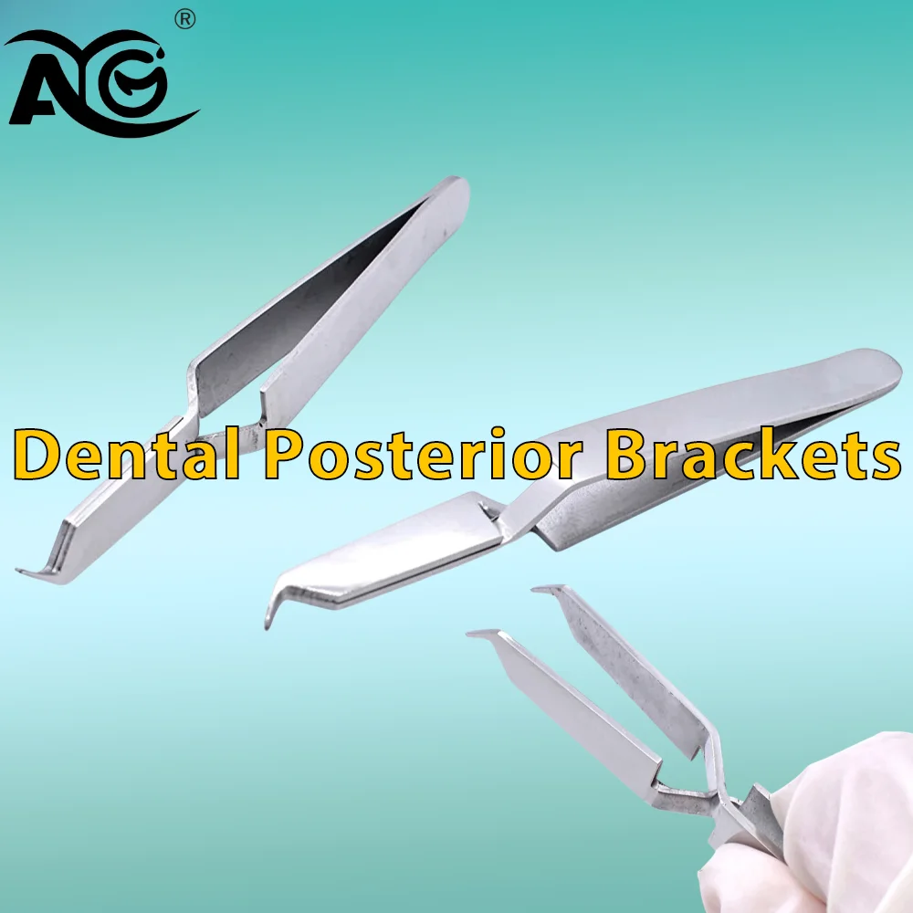 AG Dentistry Bracket Tweezers Holder Serrated Stainless Steel Orthodontic Forcep Plier Dentist Instrument for Dental Tools