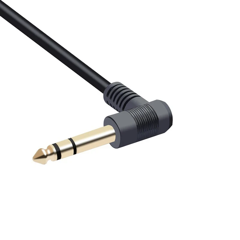 Right Angle 90 Degree 6.35mm Male To Female Audio Extension Cord 1/4 Inch TS Mono Jack TRS Stereo Cable for Guitar Bass Mixer